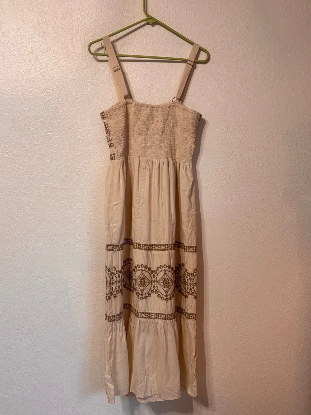 Nation AK Outfits Embroidered Boho Sleeveless Maxi Dress Large